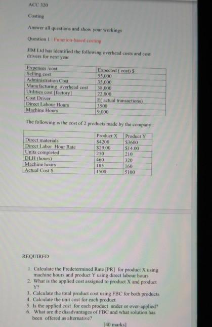  AC 120 Casting Answer all questions and show your working Question