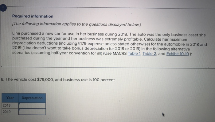 Required information [The following information applies to the questions displayed below.] Lina