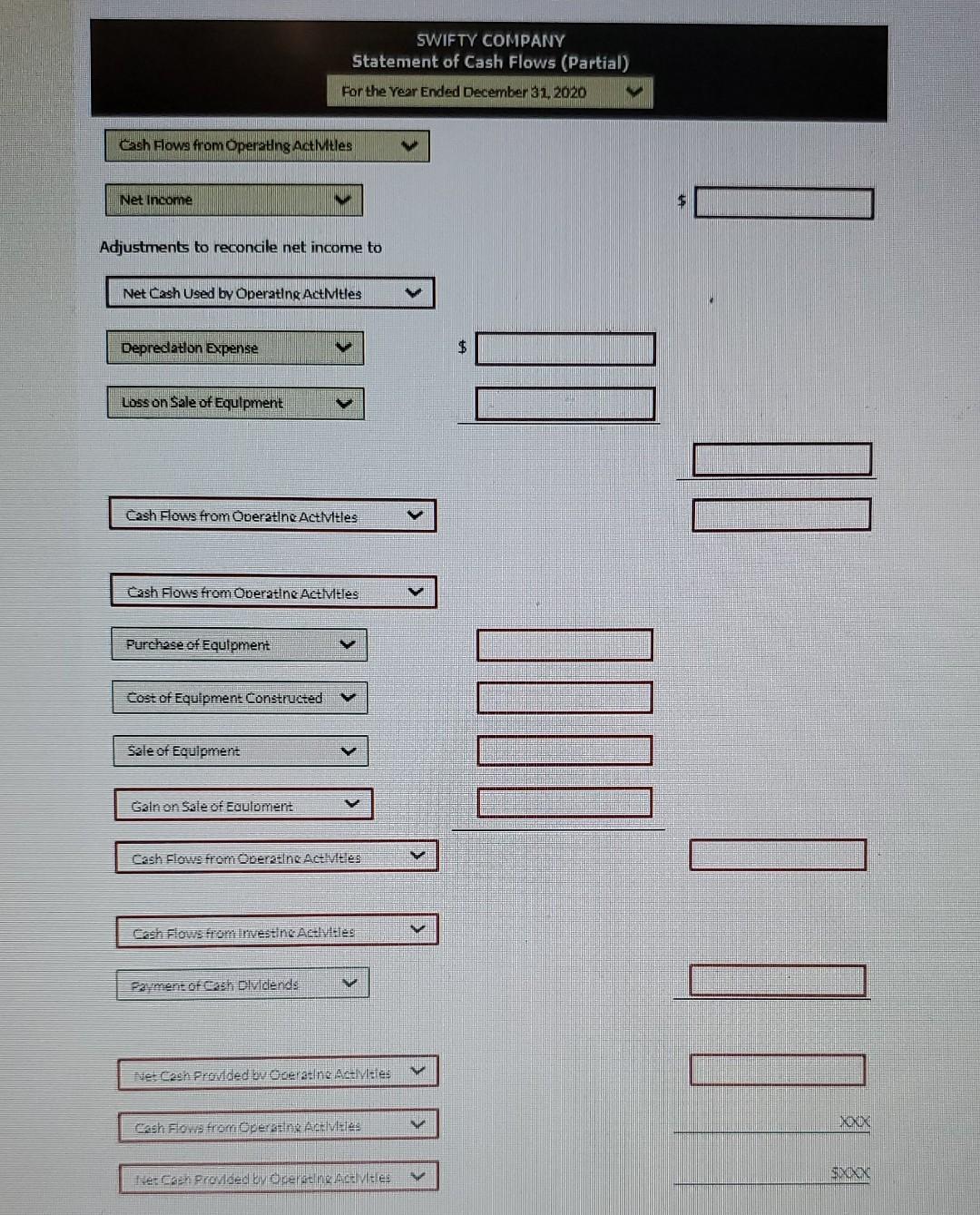 of Swifty Company Retained Earnings Dr. Cr. Bal. Jan 1, 2020 Credit