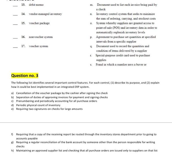 no. 1 which internal control procedure would be most cost effective indeling