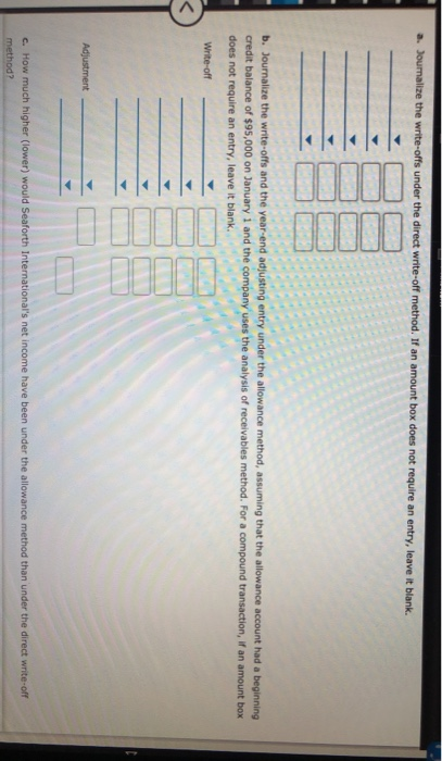 Methods Seaforth International wrote off the following accounts receivable as uncollectible for