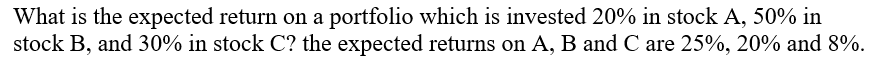 What is the expected return on a portfolio which is invested