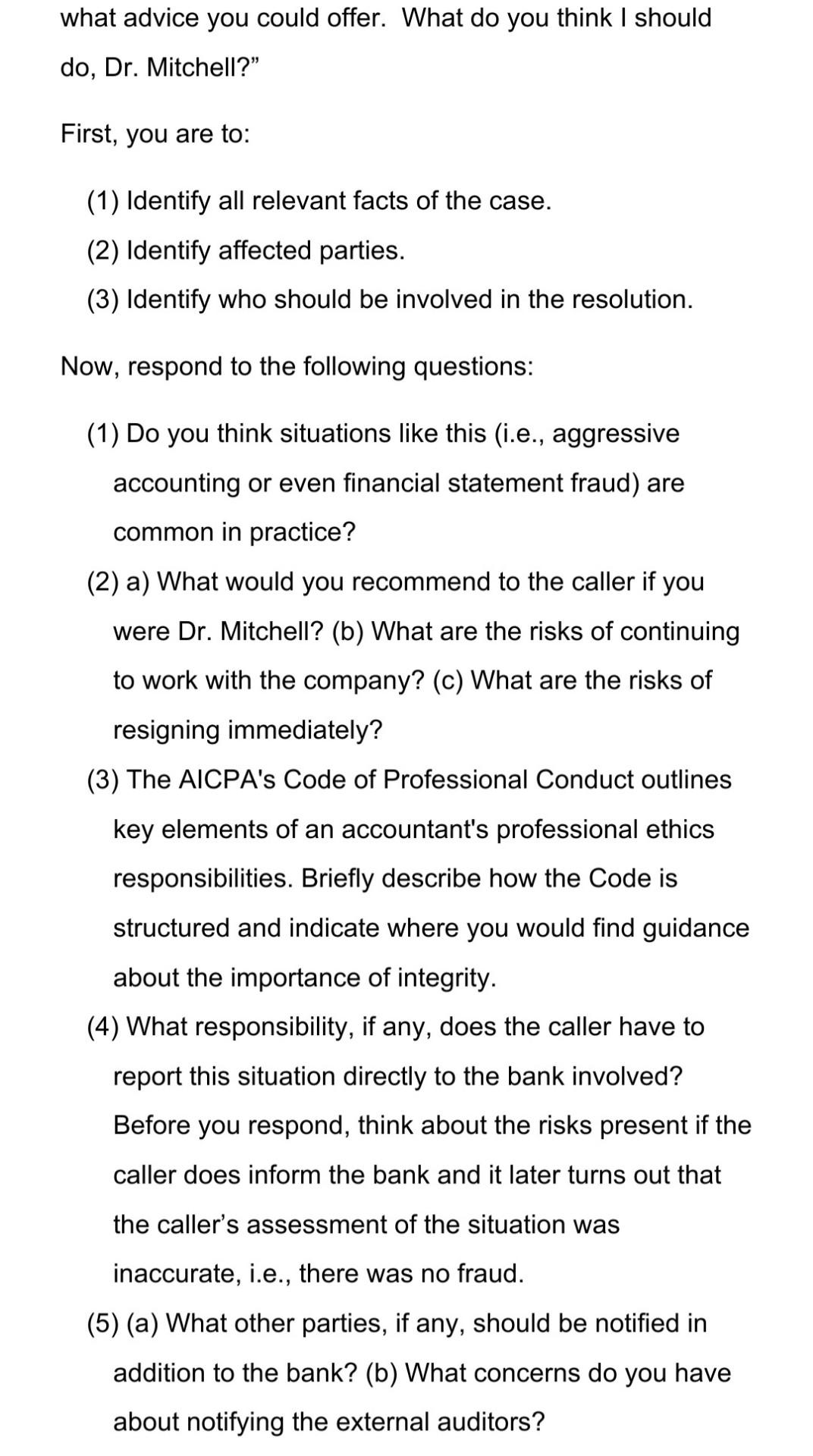 posed (a separate slide for each answer) and talk through how you