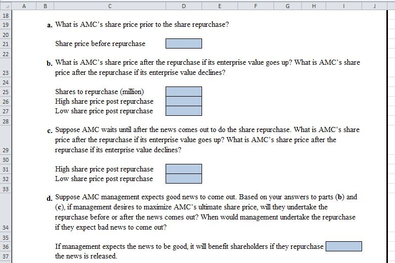 companys share price prior to the share repurchase (1 pt.). 3. In
