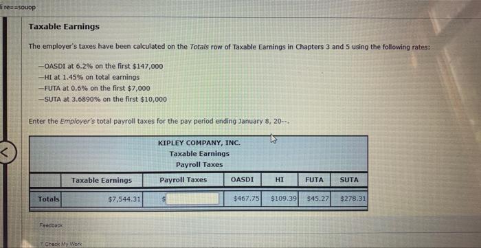check number assigned to each employee. 4. Compute and record the net