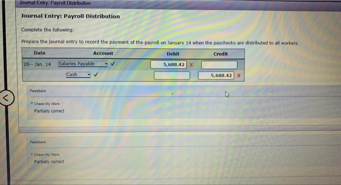 Also, a check number has been assigned to each employee. Note that