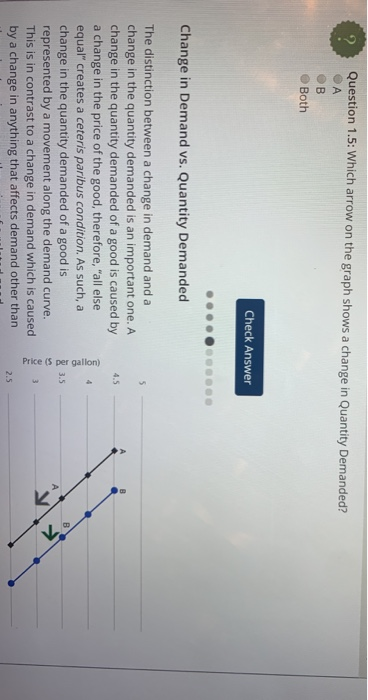  Question 1.5: Which arrow on the graph shows a change in
