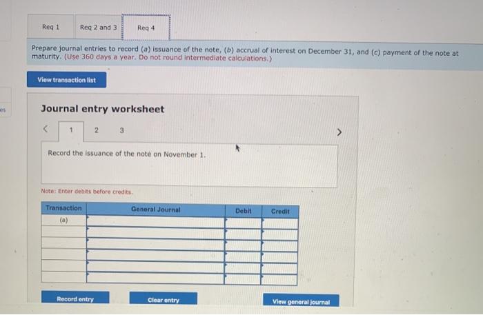 LO P1 Keesha Co borrows $150,000 cash on November 1 of the