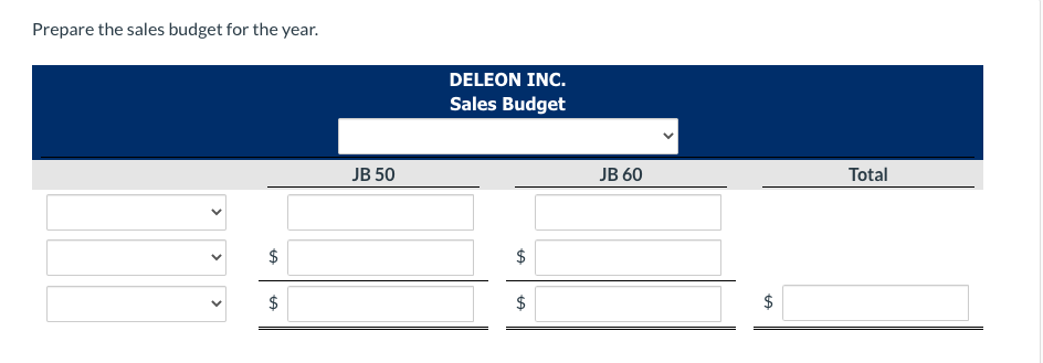 50 Product JB 60 404,800 $22 203,400 $27 18,100 29,200 33,700 11,400