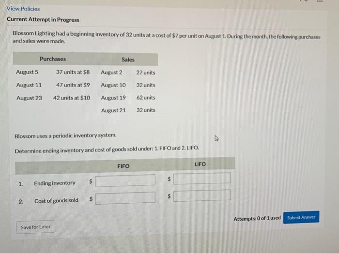  View Policies Current Attempt in Progress Blossom Lighting had a beginning
