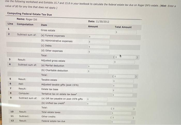 Practice 1 When Roger Dill died in 2012, he left an estate