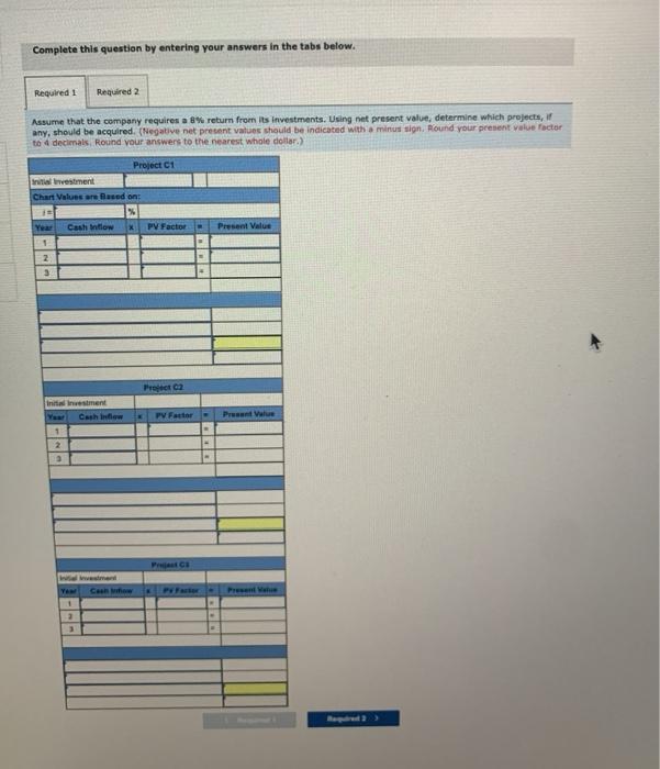 of return LO P3, P4 Phoenix Company can invest in each of