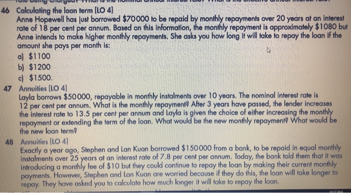 annum iv) zero per annum b) Rework your answer to (a)(i) if,