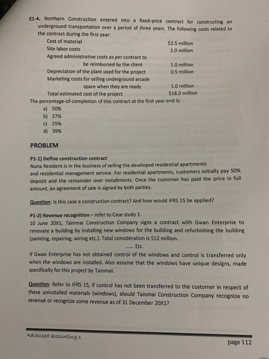 cost method to calculate the stage of completion of its construction act.