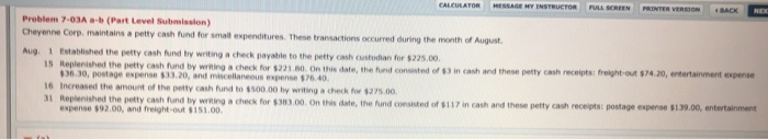 CALCULATOR MESSAGE HY INSTRUCTOR FULL SCREEN PRINTER VERSION Problem 703A -b