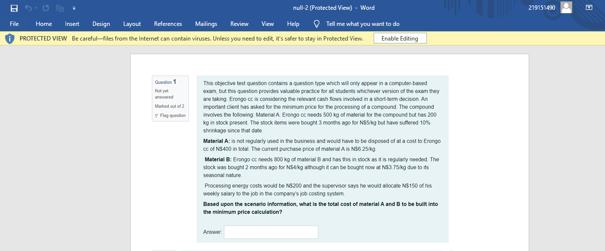  null-2 (Protected View) - Word 219151490 File Home Insert Design Layout