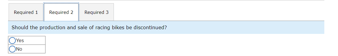 a mountain bike, and a racing bike. Data on sales and expenses