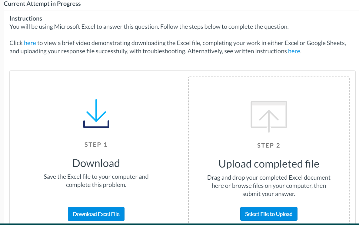  Current Attempt in Progress Instructions You will be using Microsoft Excel