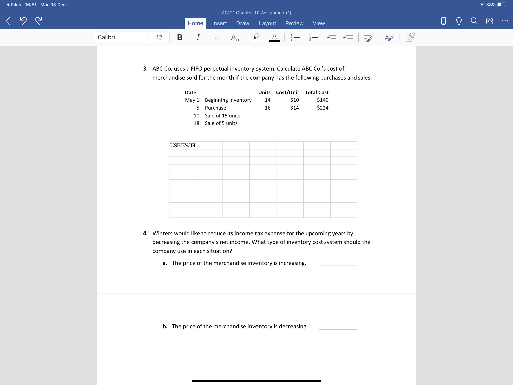 16:S1 Mon 13 D Home AC121 cnapter 10 A"ign Insert Draw Review