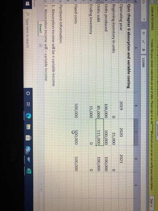 I need help with this chapter 6 absorption and variable Costing assigment