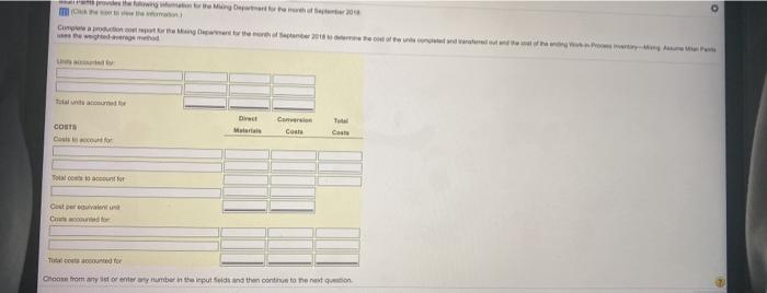 port-Mixing Dog eptember 30, 2 26,000 54,925 Beginning Work-in-Process Inventory Started in