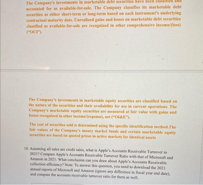 sold )365 - Apple =5,320.5/212,981365=9.12 - Microsoft =2,265.5/52,23236515.83 - Amazon =28,217.5/272,344365=37.82 Apple