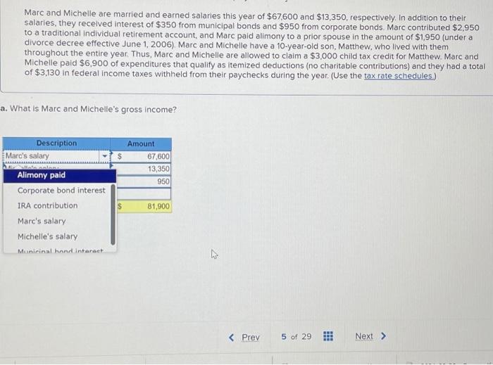 can you fill in those boxes woth description then amount Marc and