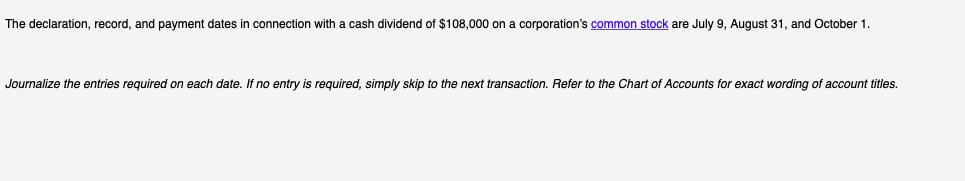  The declaration, record, and payment dates in connection with a cash