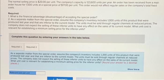 Company produces a single product. The cost of producing and selling a