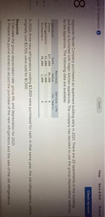  apter 11 homework Saved Help Save & Exit Submit Check my