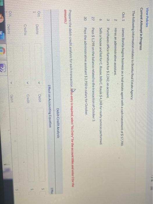  4 il View Policies Current Attempt in Progress The following information