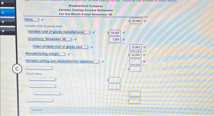 Statement on November 30, the end of the first month of operations,