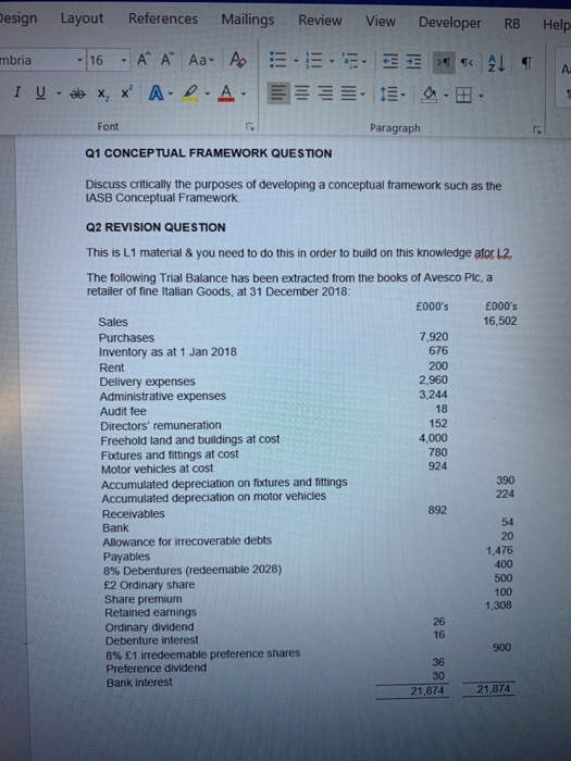  Design Layout References Mailings Review View Developer RB Help mbria -