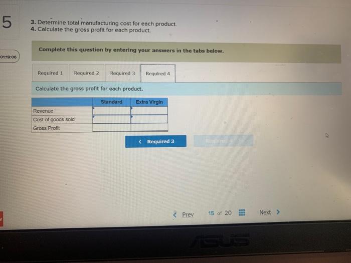 Total Activity Activity cast Cost bei Standard Virgin Washing. Pressing & Filtering
