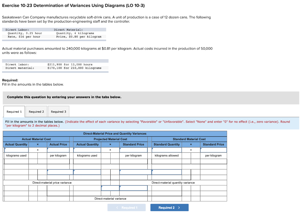 Please show work. Same question, just different sections. Exercise 10-23 Determination of