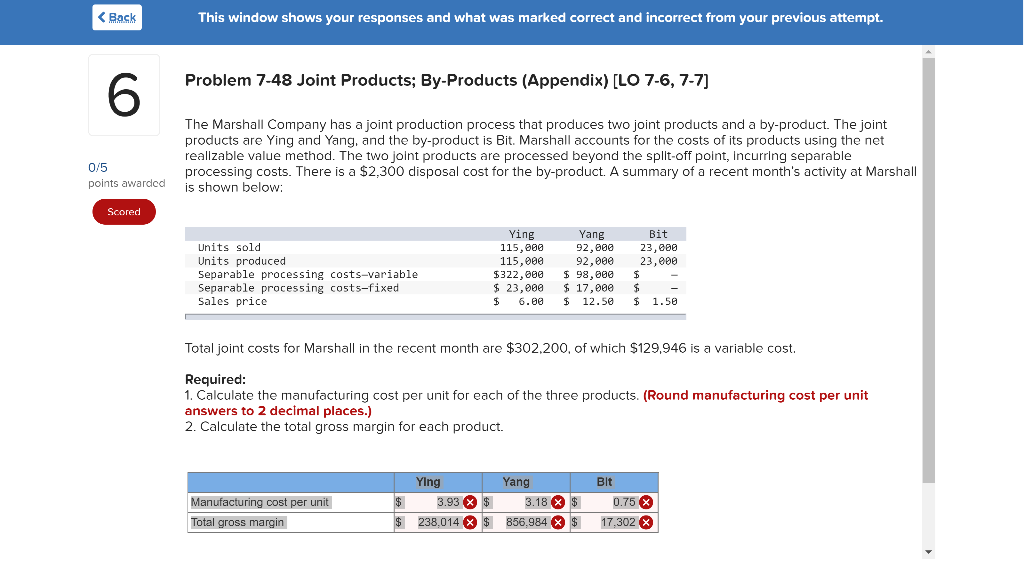 < Back This window shows your responses and what was marked correct