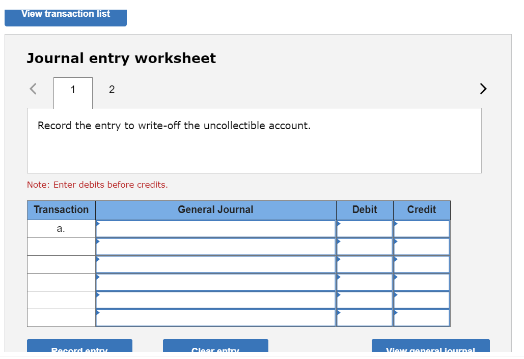 E6-10 (Algo) Recording Bad Debt Expense Estimates and Write-Offs Using the Percentage