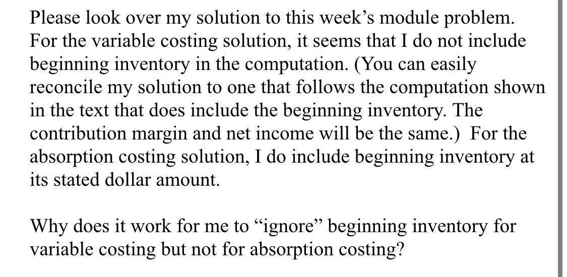 Please look over my solution to this week's module problem. For