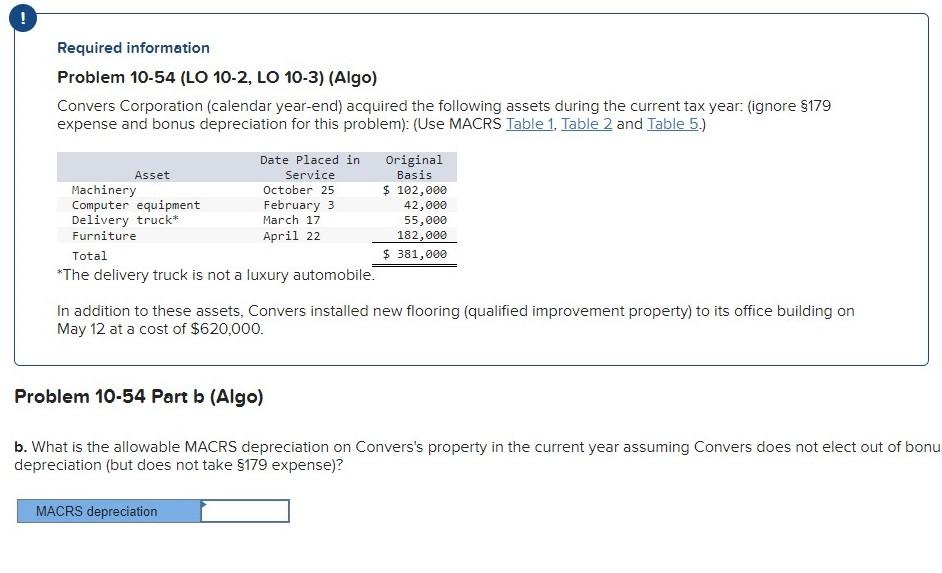 (calendar year-end) acquired the following assets during the current tax year: (ignore