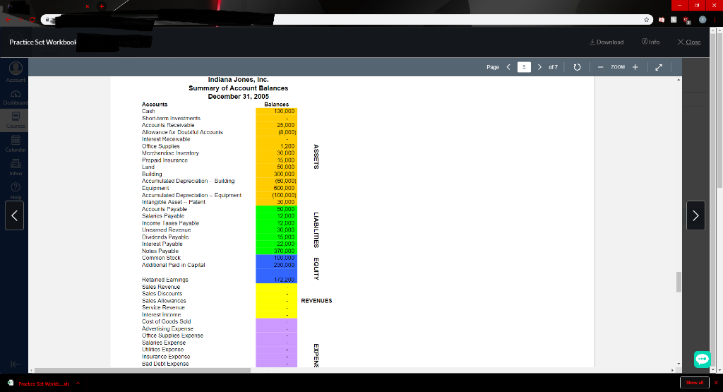 the Statement of Cash Flows-soneone else prepares this) for fiscal year 2005,