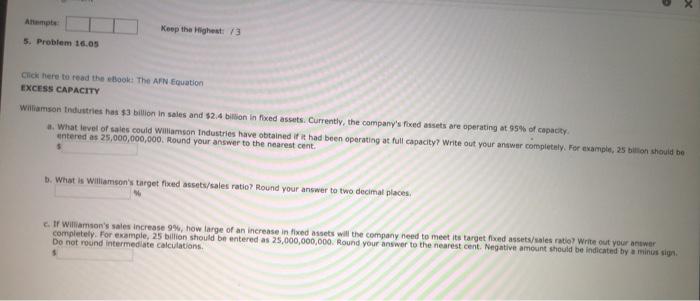  X Amate Keep the Highest: 13 5. Problem 16.05 Click here