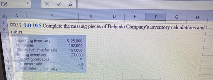  F16 A B C D E G H 2 EB17. LO