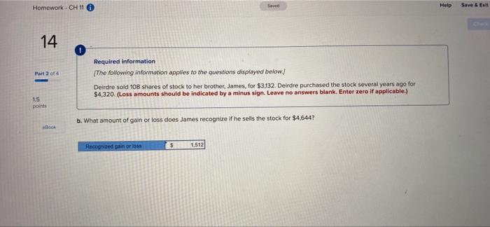  Homework - CH 11 Swed Help Save & E 14 0