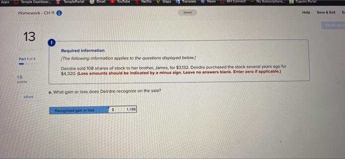 Part 2 of 4 Required information The following information applies to the