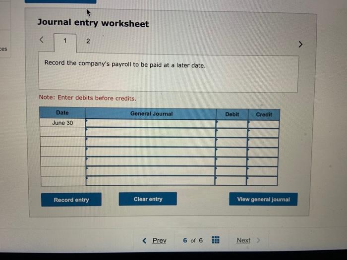 week beginning June 24 and ending June 30, these employees worked the