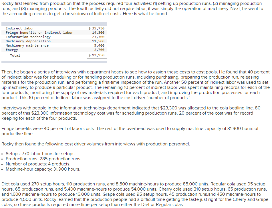 Rockness was worried. His company, Rockness Bottling, showed declining profits over the