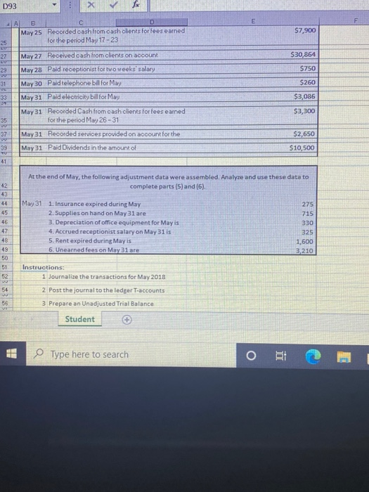 of Financial Statements, for a start-up business including: Journal Entries for all