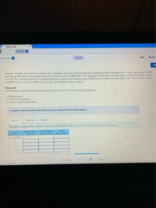 I need solutions for a, b, and c New Tab 3 omework