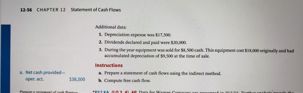 Prepare the operating activities section-direct method. Instructions Prepare the operating activities section