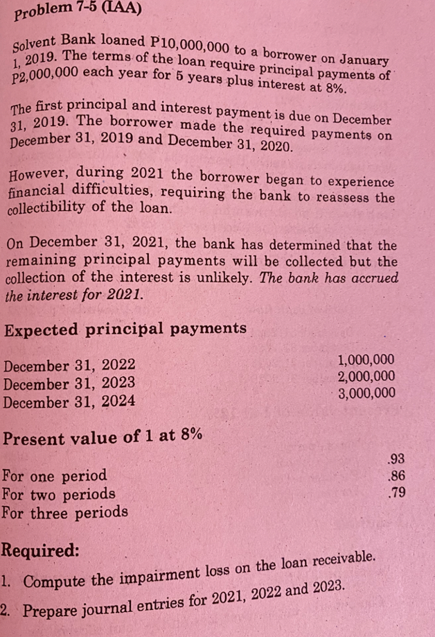 help verify my answer and provide explanation Problem 7-5 (IAA) Solvent